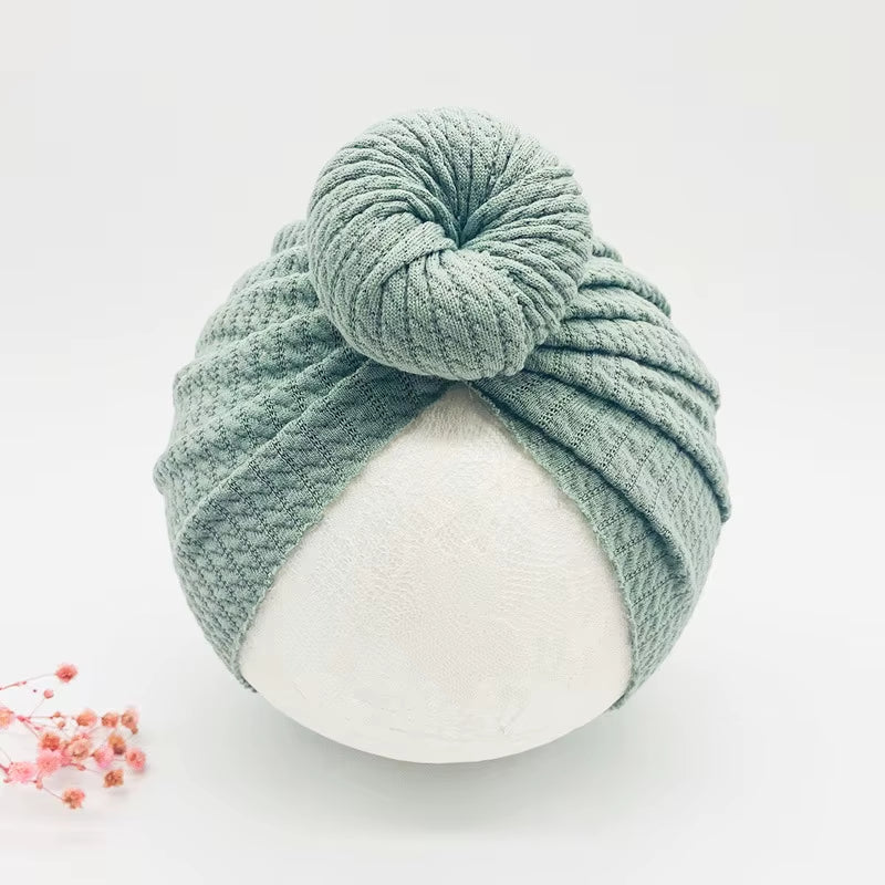 Knotted Hats for Baby Girl Beanie Bow Headband Infant Turban Newborn Head Accessories Winter Hat Warm Bonnet Caps Mother Kids