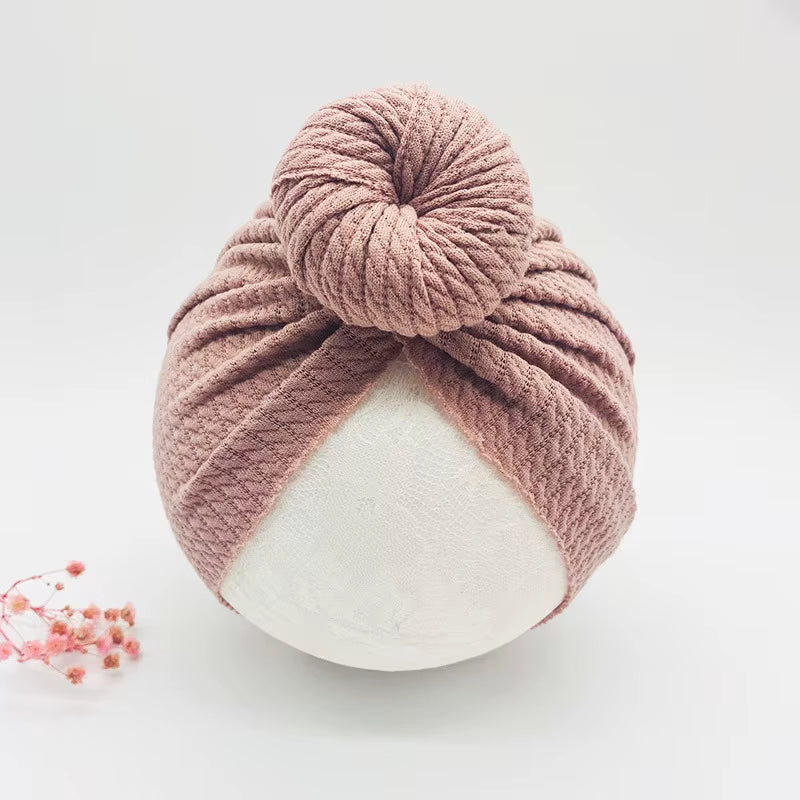 Knotted Hats for Baby Girl Beanie Bow Headband Infant Turban Newborn Head Accessories Winter Hat Warm Bonnet Caps Mother Kids