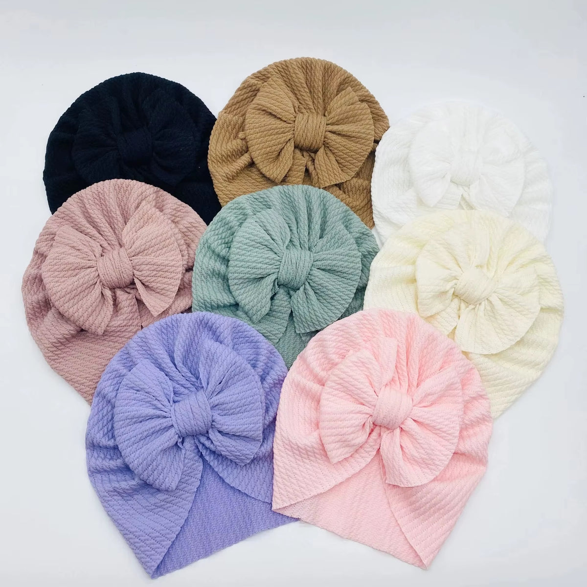 Knotted Hats for Baby Girl Beanie Bow Headband Infant Turban Newborn Head Accessories Winter Hat Warm Bonnet Caps Mother Kids