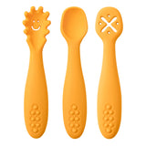 3PCS Cute Baby Learning Spoons Utensils Set Newborn Feeding Spoon Set Toddler Scoop Weaning Cutlery Children‘S Tablewar