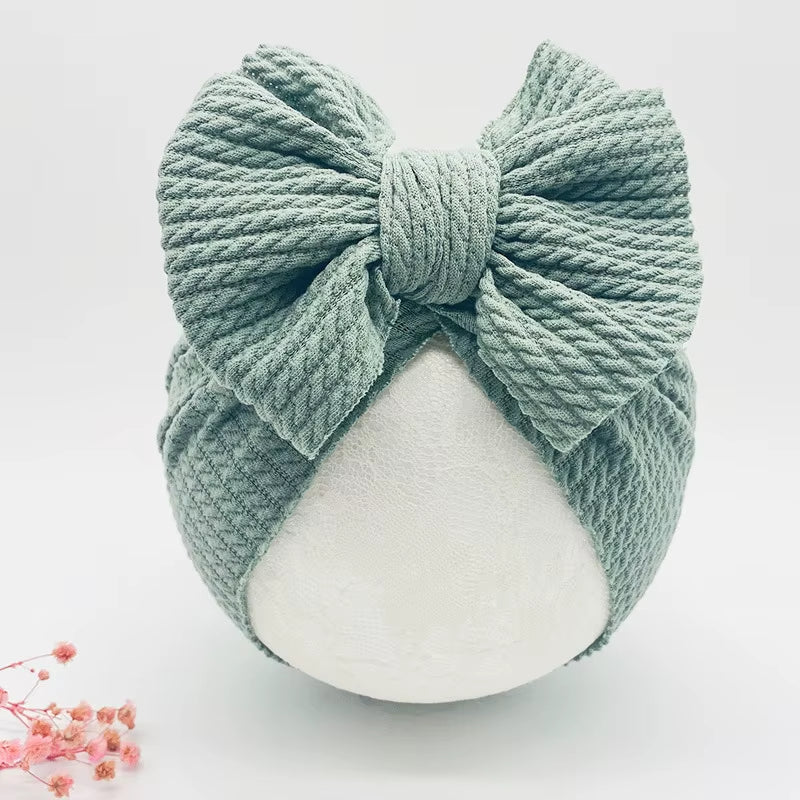 Knotted Hats for Baby Girl Beanie Bow Headband Infant Turban Newborn Head Accessories Winter Hat Warm Bonnet Caps Mother Kids