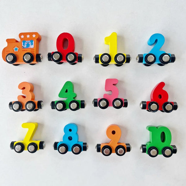 Montessori Magnetic Wooden Train Toys Early Educational Cognition Animal Toy Sorting Learning Teaching Car Cartoon Set for Kids