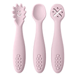 3PCS Cute Baby Learning Spoons Utensils Set Newborn Feeding Spoon Set Toddler Scoop Weaning Cutlery Children‘S Tablewar