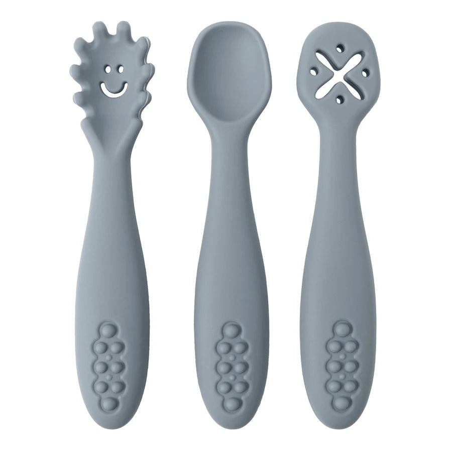 3PCS Cute Baby Learning Spoons Utensils Set Newborn Feeding Spoon Set Toddler Scoop Weaning Cutlery Children‘S Tablewar